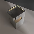 Modern Mall Counter With Silver Metal Frame LED Lighting And Open 3d model