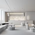 The modern reception room is a total of Zhonghai Weihai Gold Line Ding Sales Center. 3d model