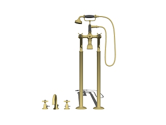 Modern Shower Head Faucet Hardware 3d model