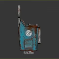 Blue Vintage Coca-Cola Vending Machine With Graffiti And Rusty Details