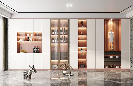 Light Luxury Wine Cabinet 3d model