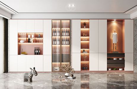 Light Luxury Wine Cabinet 3d model