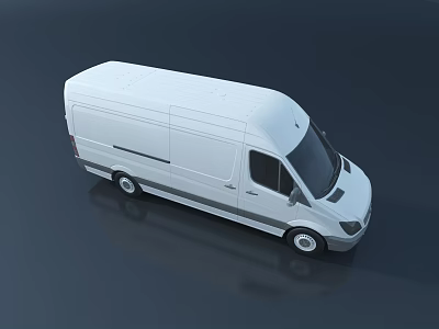 White High Roof Cargo Van With Smooth Exterior And Commercial Design Features 3d model