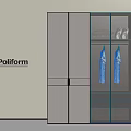 Modern Poliform Wardrobe Interior Design With Hanging White Clothes And Storage Compartments 3d model