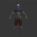 Detailed Male Fantasy 3D Character Wearing Crimson Outfit With Leather Straps And Boots
