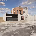 Modern Detached Villa with Mountain Views Trees Garage Car and Natural Surroundings