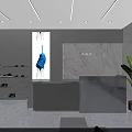 Modern Shoe Store Interior With Glass Facade White Blue Decor Shelves And Bright Lighting