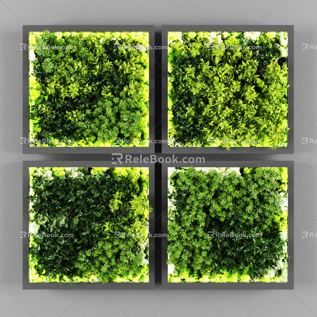 Modern Green Plant Wall Green Plant Wall Green Wall Vertical Green Plant Wall Decorations Leaf Flower Plants 3d model