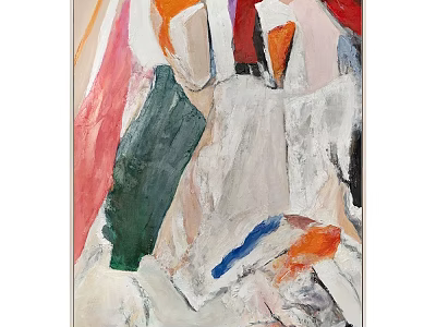 Vibrant Abstract Painting With Bold Brushstrokes And Colorful Shapes In Modern Art Style 3d model