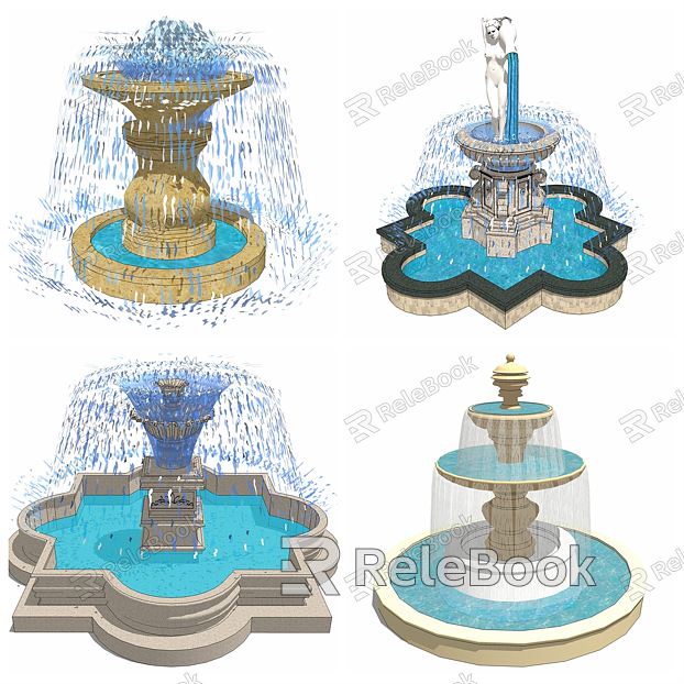 Jane European Fountain Fountain Waterscape Table Lamp Household Goods Bottle Decoration model