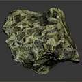 Natural Terrain Rock Formation With Green Black Yellow Surface Texture And Geological Features