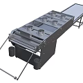 Industrial Conveyor Processing Equipment With Metal Structure Multiple Heating Units And Support Frame 3d model