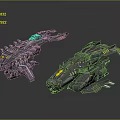 Futuristic Sci Fi Spacecraft Design With Detailed Metal Structures And Engines