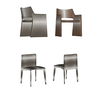 Modern Dining Chair Fabric Dining Chair Dining Chair Combination 3d model