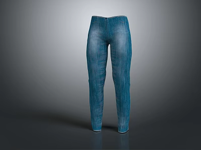 Stylish Blue Denim Jeans With Straight Leg Design For Casual Use 3d model