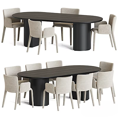 Modern Dining Table Chair Combination Dining Table Chair 3d model