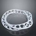 Elegant White Circular Fashion Bracelet With Unique Hollow Cutout Design And Modern Style