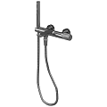 Sleek Modern Shower Head Featuring Handheld Sprayer Flexible Hose And Control Knobs 3d model