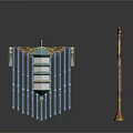 Chinese Style Decorative Living Supplies Including Scroll Screen Lantern And Painting