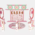 Commercial Event Display Equipment With Pink Cherry Blossom Themed Decorative Structures