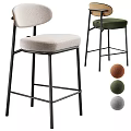Modern Bar Stools With Black Metal Legs Light Beige Green Seats And Brown Gray Options