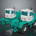 Green And White Heavy Duty Trucks With Large Tires For Construction Work