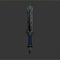 Cracked Red Heart Shaped War Hammer With Silver Accents And Blue Handle