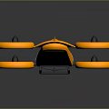 Yellow Quadcopter Drone With Four Rotors And Black Accents