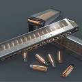 Tactical Firearm Magazine Design Featuring Copper Bullets And Metal Casings