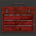 Vintage Red Metal Toolbox With Multiple Drawers Handle And Latches Design Features