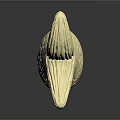 Golden Fish Sculpture With Green Eye And Scaly Texture On Reflective Surface