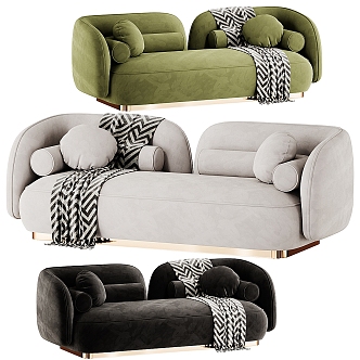 Soft sofa double sofa 3d model