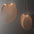 Copper Mesh Design Chandeliers Hanging With Soft Lighting And Dark Background 3d model