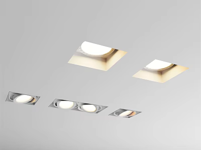 Modern Sleek Downlights And Spotlights With Recessed Design For Home Lighting 3d model