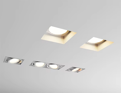 Modern Sleek Downlights And Spotlights With Recessed Design For Home Lighting 3d model