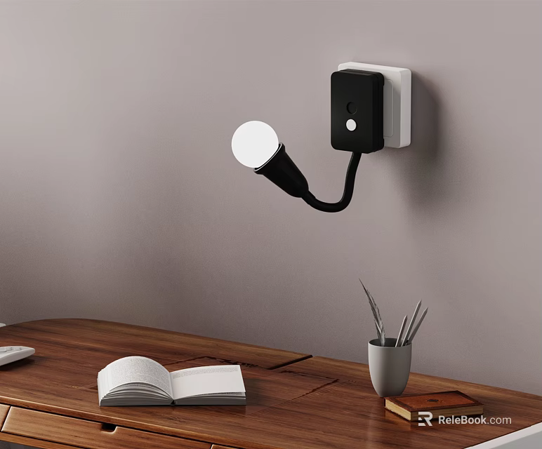 Modern Wall Mounted Lamp With Wooden Desk Open Book And Pen Holder 3d model 