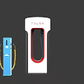 VCLAT And Tesla Electric Vehicle Charging Stations With Smart Display And Cables