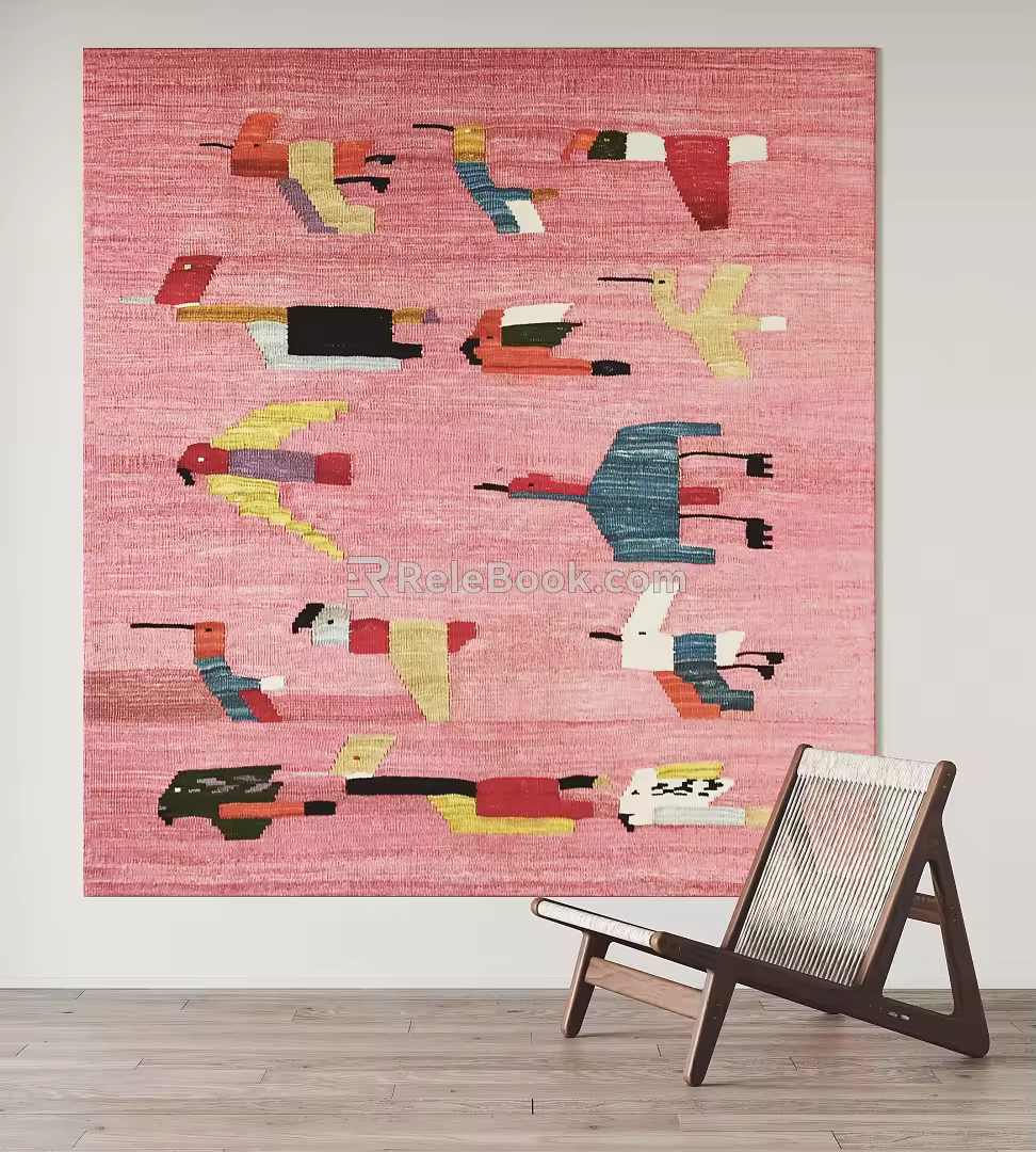 Nordic Square Carpet 3d model