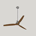 Modern Ceiling Fan With Wooden Blades And Metal Bracket In Sleek Design