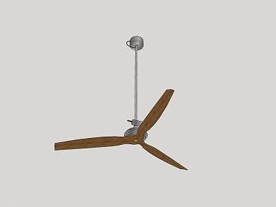 Modern Ceiling Fan With Wooden Blades And Metal Bracket In Sleek Design 3d model