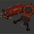 Red Mechanical Weapon with Tripod Stand Number 24 Case and Metal Parts