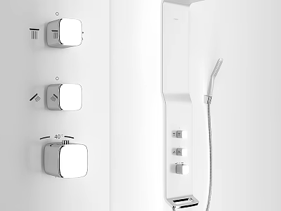 Modern Shower Sauna Design With Wall Mounted Controls And Sleek Shower Head 3d model