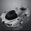 Futuristic White Spacecraft With Sleek Structure And Transparent Cockpit For Space Exploration