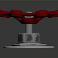 Red Star Shaped Mechanical Component With Metal Base And Bolt Nut Structure