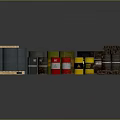 Assorted Colorful Hats And Clothes Display On Wooden Crates For Fashion Apparel