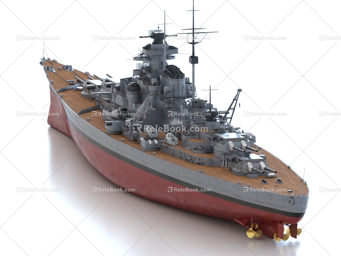 Bismarck battleship warship cruiser frigate destroyer 3d model