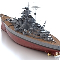 Bismarck battleship warship cruiser frigate destroyer 3d model