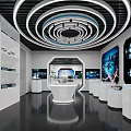 Modern Control Room Interior Design With Large Data Screens Charts White Seats And Green Plants