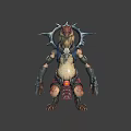 Fantasy Mythical Creature With Spiked Crown Clawed Hands And Glowing Abdomen Design