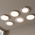 Modern Illuminated Ceiling Lights With Various Shapes On White Ceiling 3d model